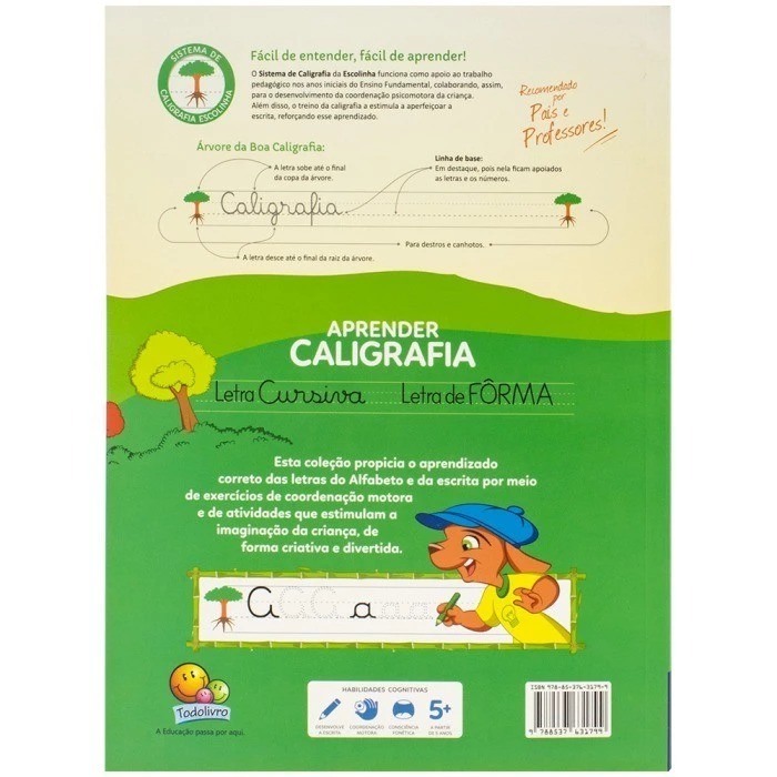 LIVRO APRENDER CALIGRAFIA LETRA CURSIVA